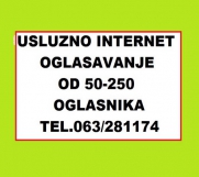 Usluzno internet oglasavanje na 50-100-150-200-250 Oglasnka!